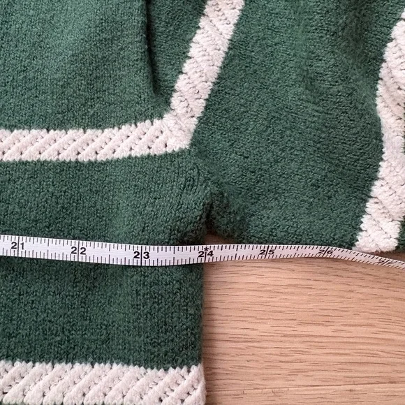 Aerie Softest Luxe Crew Sweater Green Striped - Picture 9 of 10